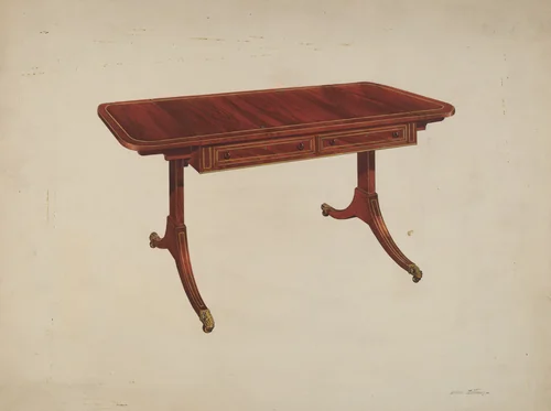 Table by Arthur Mathews, index of american design, 1938