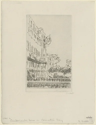 Cruikshank's House on Coronation Day by Walter Richard Sickert, print, 1911
