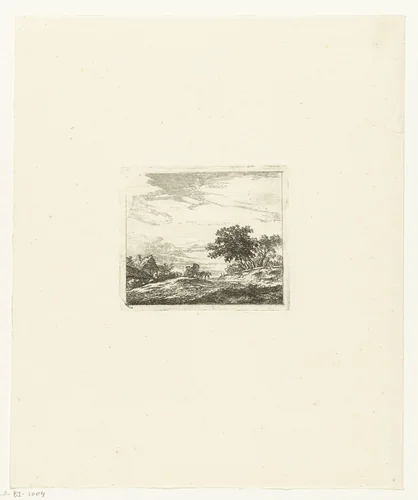 Landschap met koets by Hermanus van Brussel, print, 1800-1815