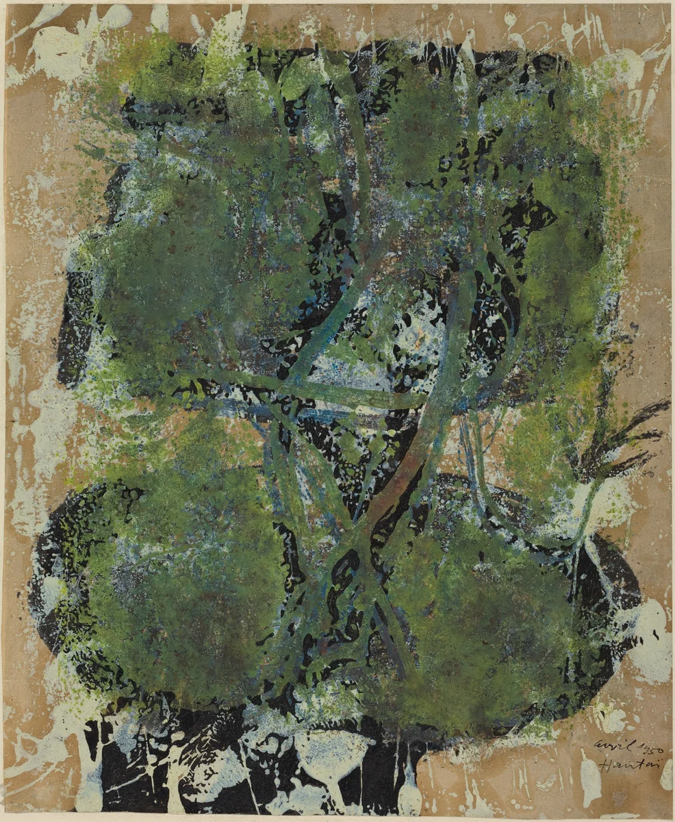 Composition, Green by Simon Hantaï, drawing, 1950