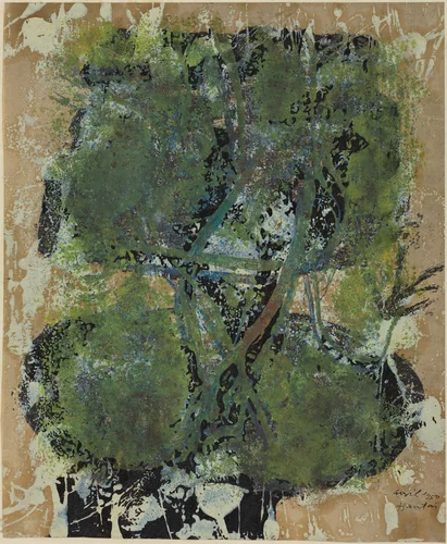 Composition, Green by Simon Hantaï, drawing, 1950