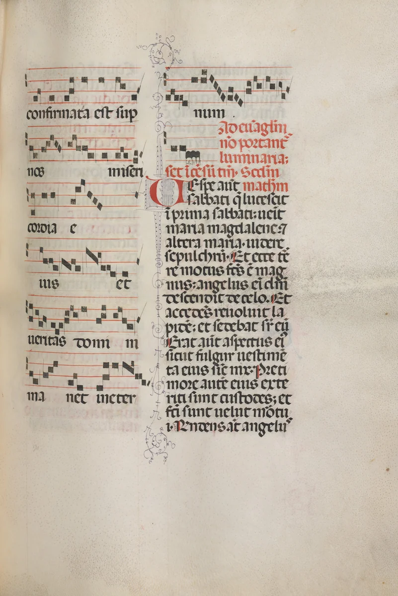 Missale: Fol. 172: Music for "Alleluia" etc. at beginning of Easter by Bartolommeo Caporali, book, 1469