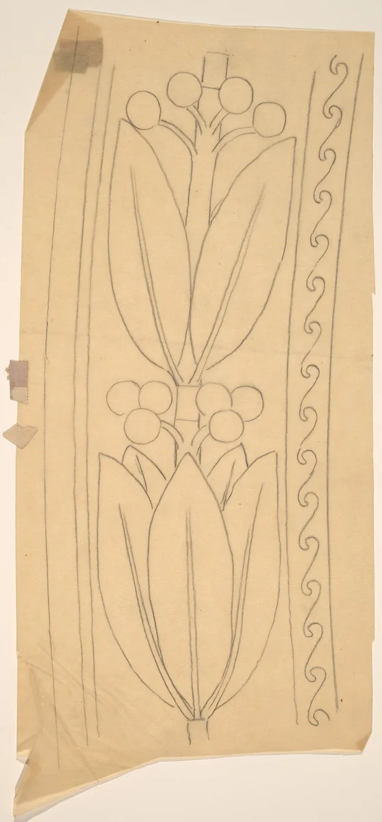 Tracing of a Border Design by Charles Sprague Pearce, drawing, 1890-1897
