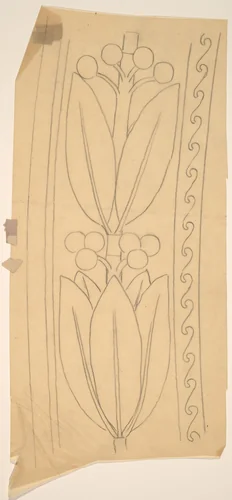 Tracing of a Border Design by Charles Sprague Pearce, drawing, 1890-1897