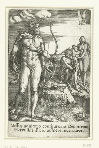 Hercules redt Deïanira van Nessus by Unknown, print, 1550