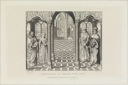The Marriage of Henry the VIIth and Elizabeth of York by Jan Gossart, print, 1826