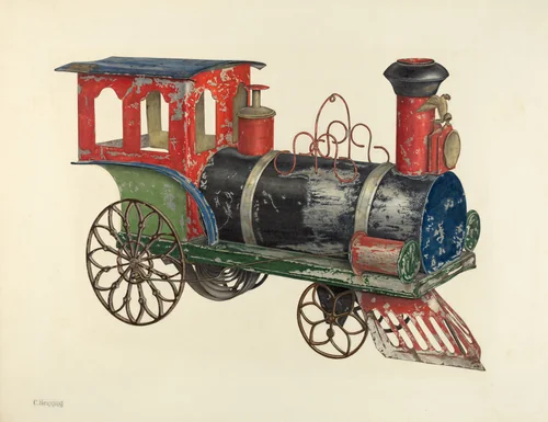 Toy Locomotive by Charles Henning, index of american design, 1940