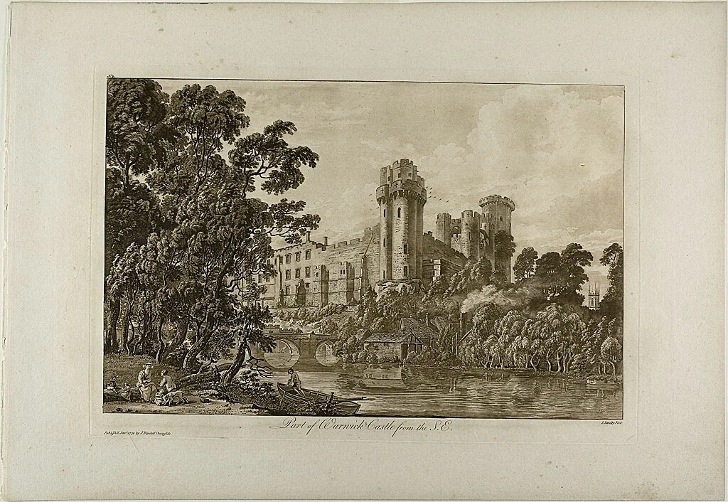 Part of Warwick Castel from the Southeast, plate 4 by Paul Sandby, print, 1776