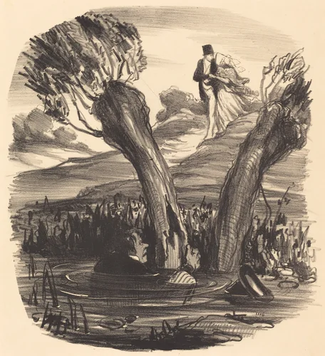 Un Mari brûlé du feu de la jalousie by Honoré Daumier, print, 1847