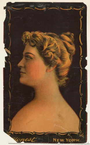 Portrait of actress facing left, from the Transparencies series (N137) issued by W. Duke, Sons & Co. to promote Honest Long Cut Tobacco by W. Duke, Sons & Co., print, 1884-1890