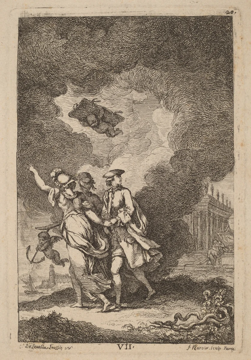 Nella Venuta in Roma: pl. 7 by Franz Edmund Weirotter; Étienne de Lavallée-Poussin, print, 1764