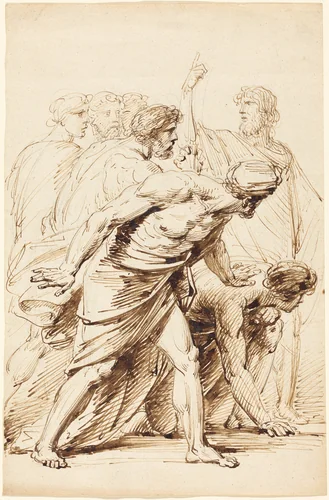 Seven Men in Antique Dress by Heinrich Friedrich Füger, drawing, 1798