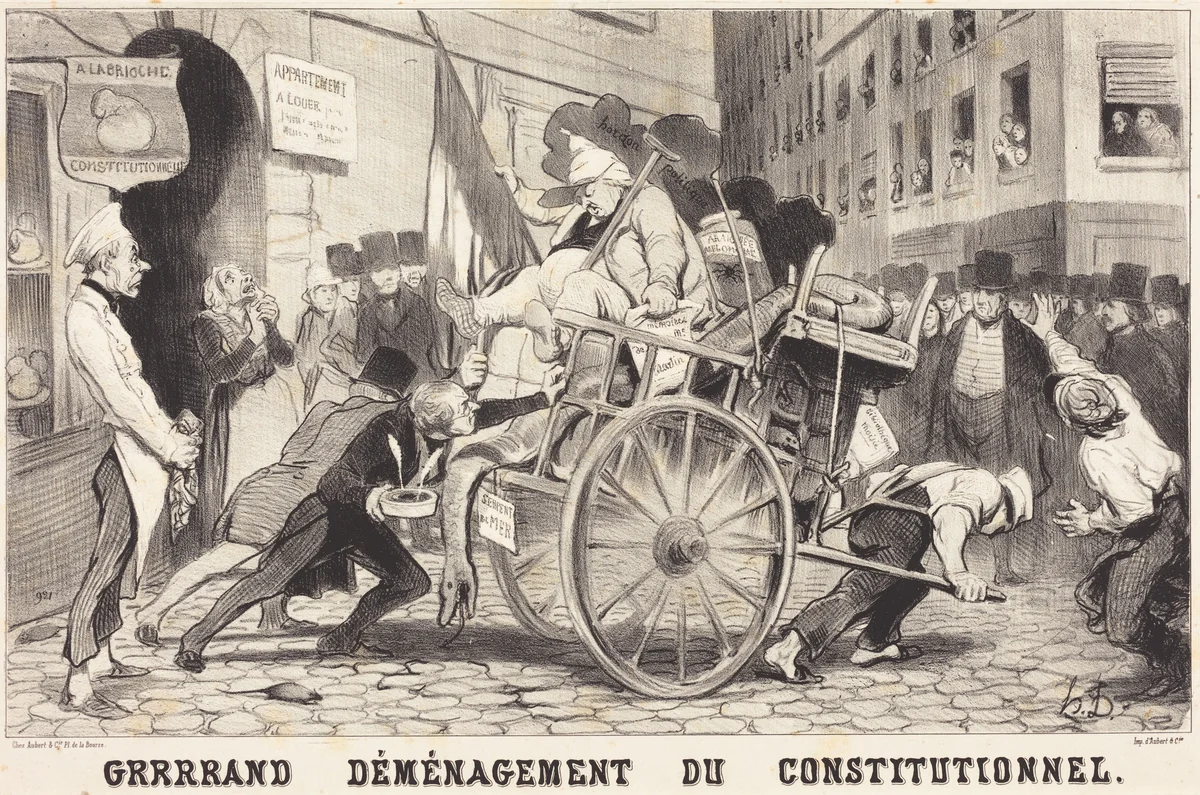 Grrrrand Déménagement du Constitutionnel by Honoré Daumier, print, 1846