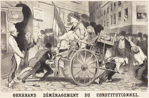 Grrrrand Déménagement du Constitutionnel by Honoré Daumier, print, 1846