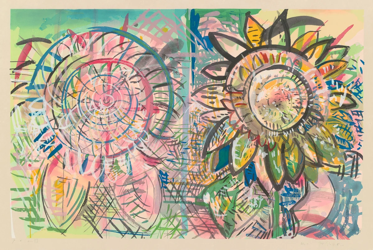 Sunflower by Pat Steir, print, 1986