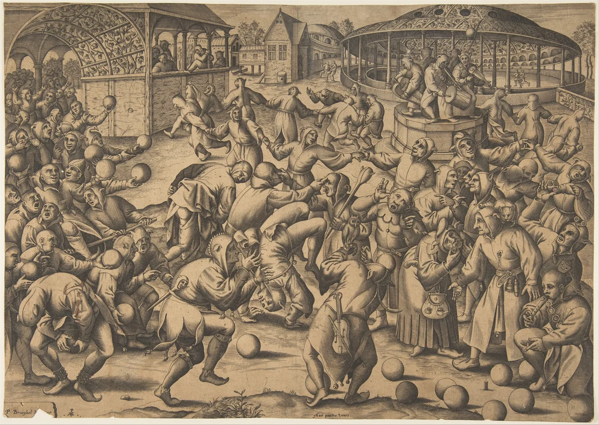 The Festival of Fools by Pieter Bruegel, print, 1570-1580