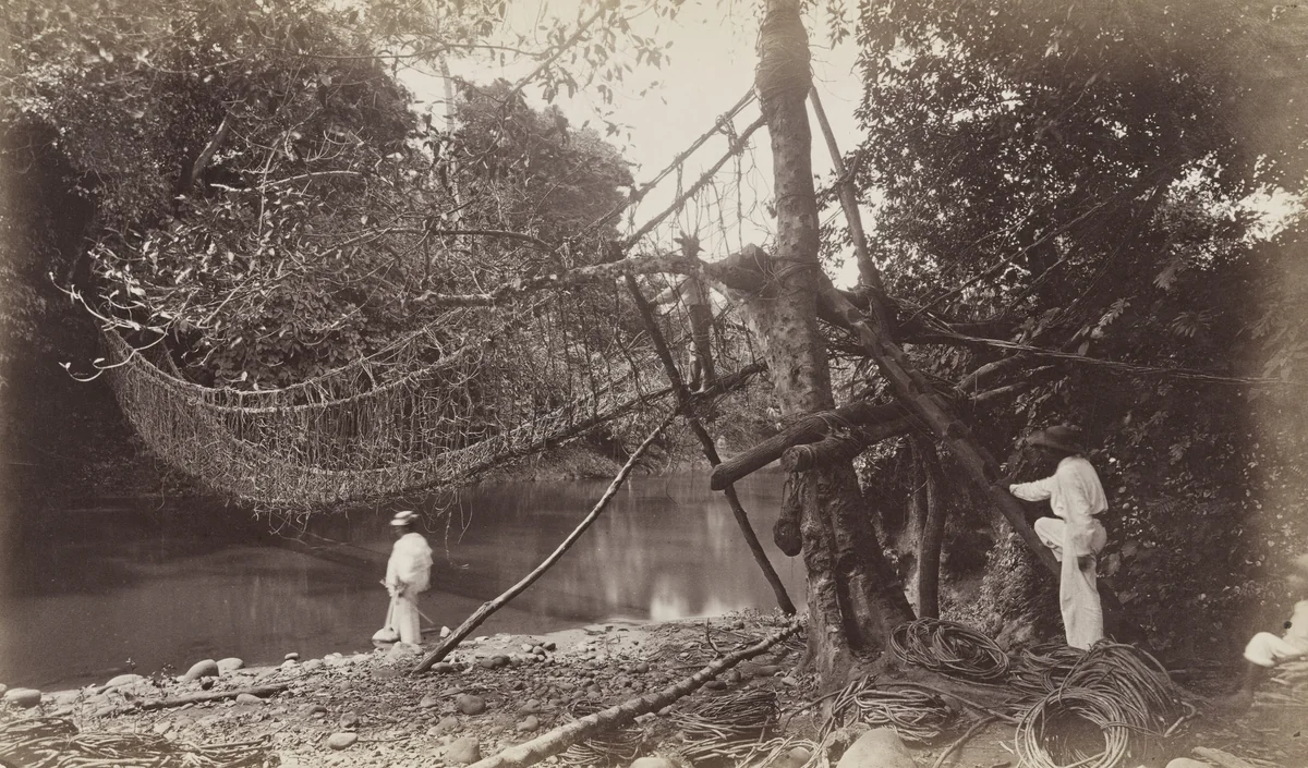 Bridge over the Rio Oscito, Retalhuleu by Eadweard Muybridge, photograph, 1875
