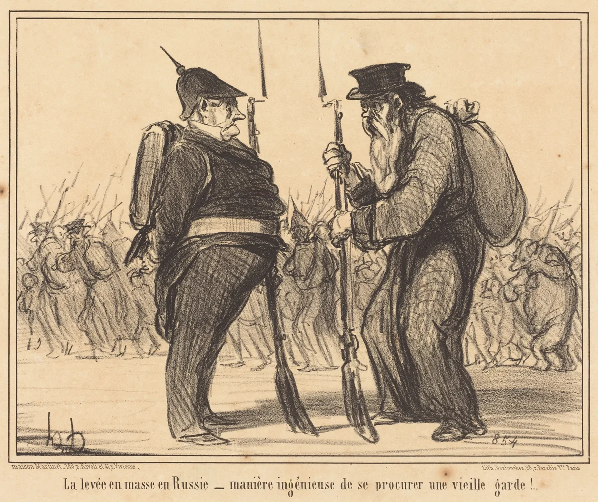 La Levée en masse en Russie... by Honoré Daumier, print, 1855