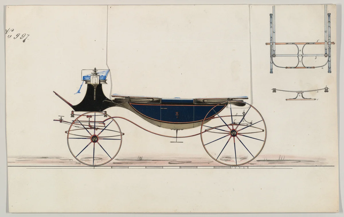 Landau #997 by Brewster & Co., drawing, 1850-1870