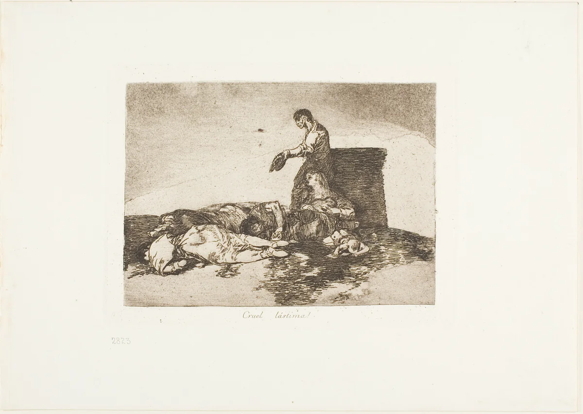 Cruel tale of woe!, plate 48 from The Disasters of War by Francisco José de Goya, print, 1812-1815