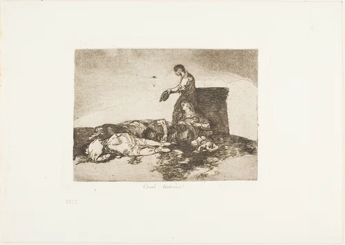 Cruel tale of woe!, plate 48 from The Disasters of War by Francisco José de Goya, print, 1812-1815