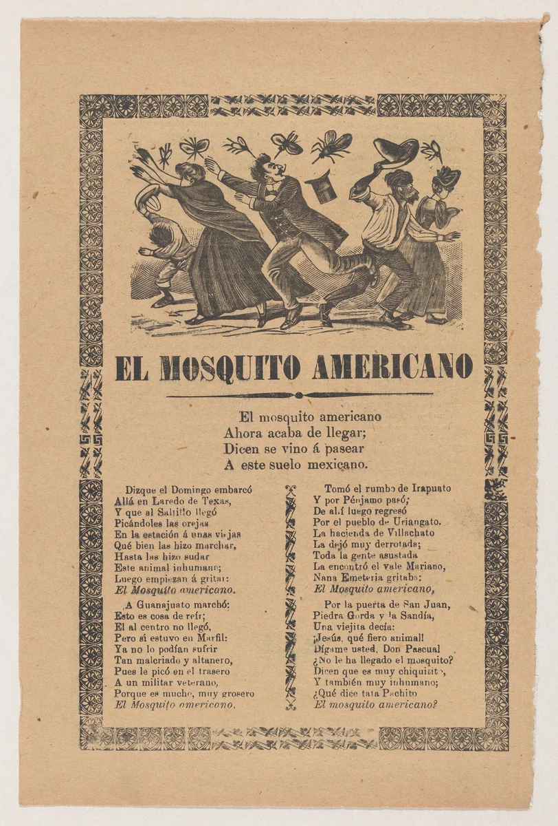 Broadsheet relating to the American Mosquito by José Guadalupe Posada, print, 1903