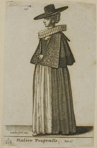 Woman from Prague by Wenceslaus Hollar, print, 1643