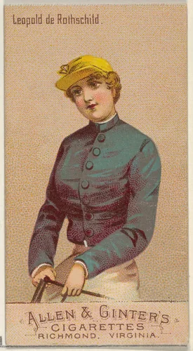 Leopold de Rothschild, from the Racing Colors of the World series (N22b) for Allen & Ginter Cigarettes by Allen & Ginter, print, 1888
