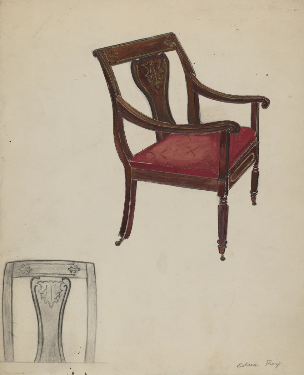 Arm Chair by Edna Crenshaw Rex, index of american design, 1935-1942