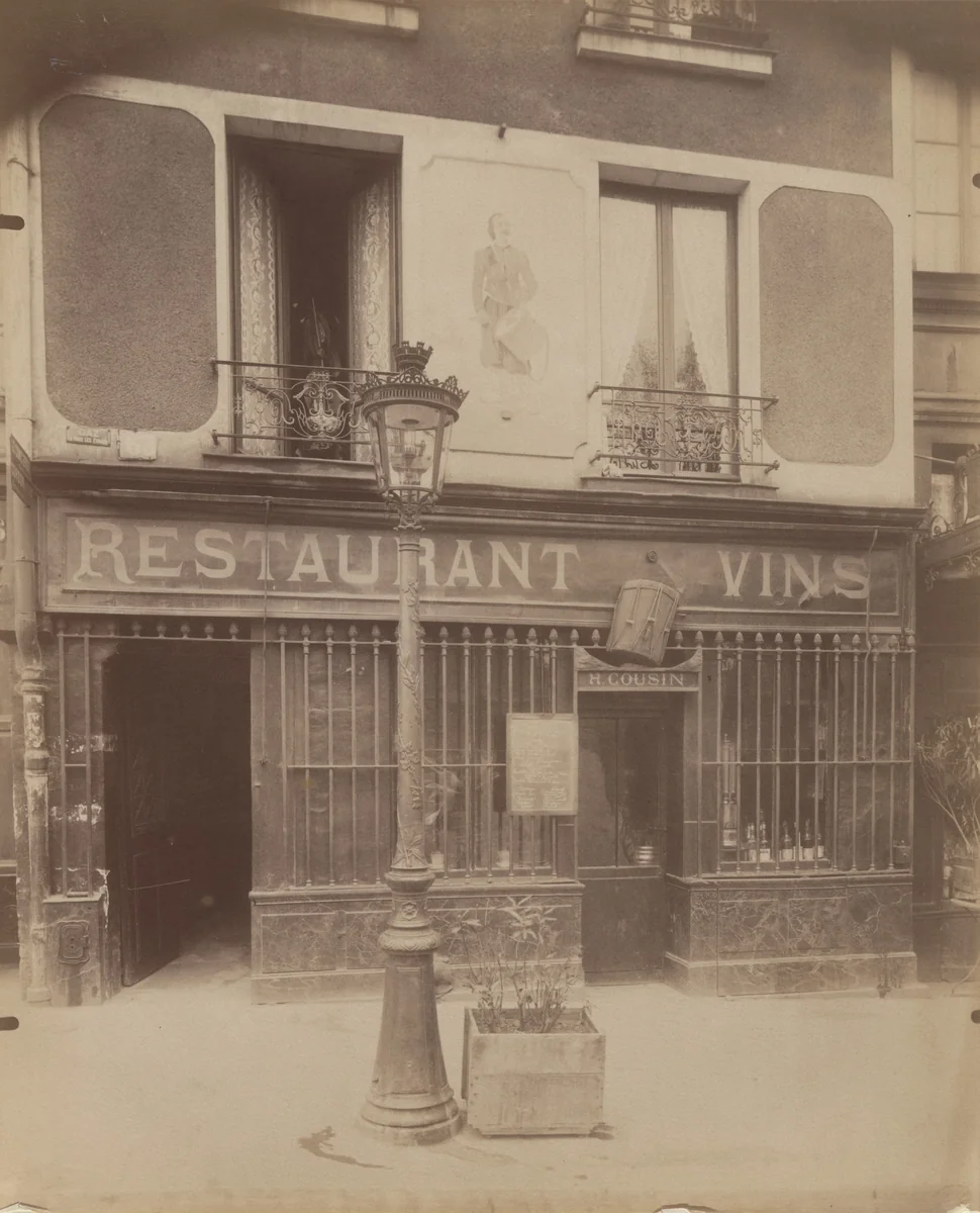 Au Tambour. 63 Quai de la Tournelle by Eugène Atget, photograph, 1908