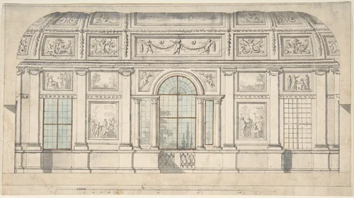 Design for an Architectural Interior by Pierre Nicolas Ransonnette, drawing, 1760-1810
