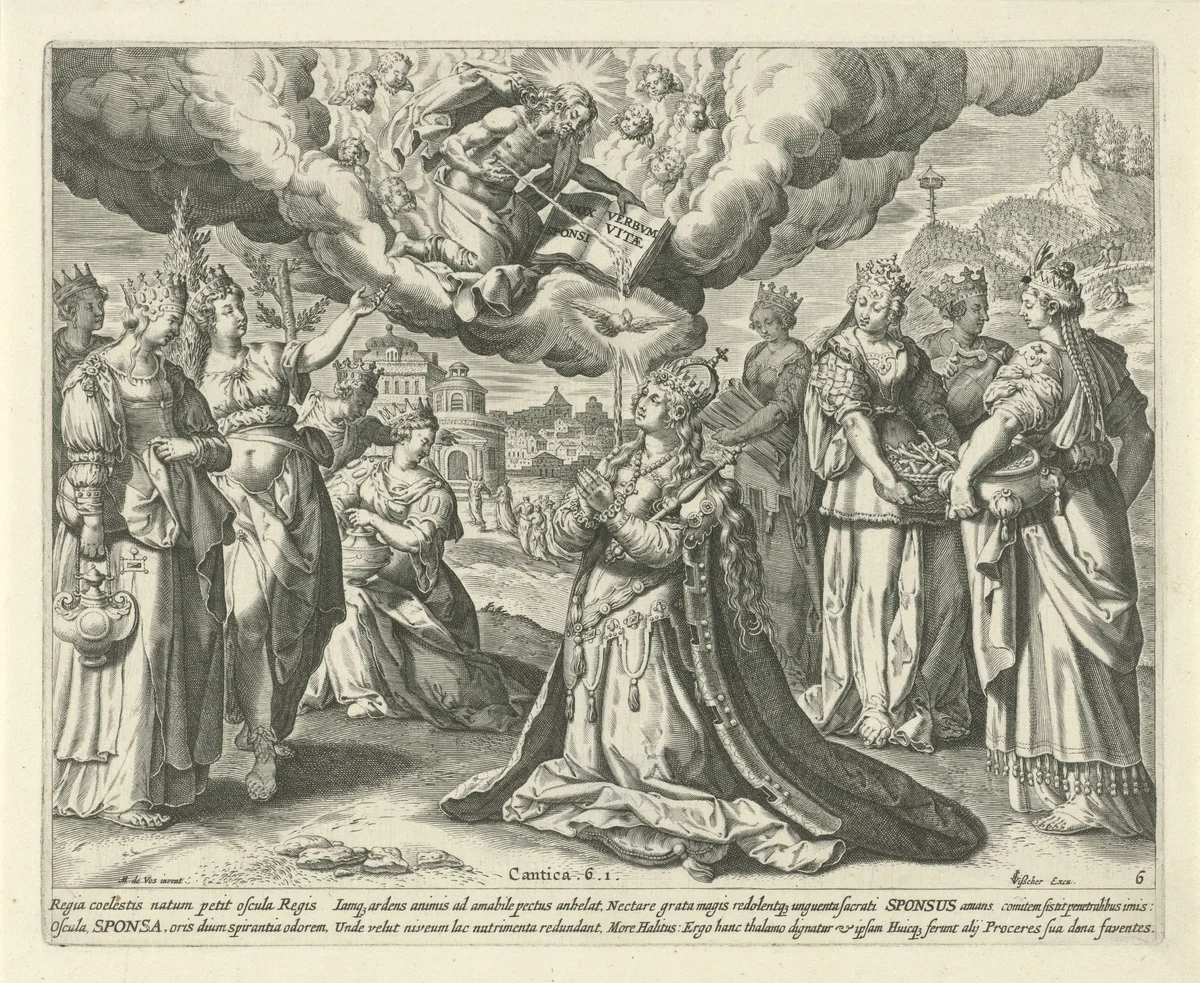 Christus geeft zijn bloed aan zijn bruid by anonymous, print, 1590