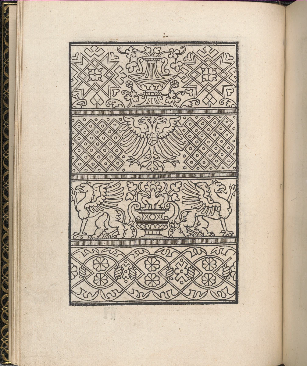 Page from Ein new kunstlich Modelbuch...(Page 5v) by Peter Quentel, book, 1544