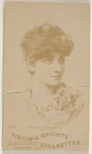 Card 522, Leslie Chester, from the Actors and Actresses series (N45, Type 6) for Virginia Brights Cigarettes by Allen & Ginter, photograph, 1885-1891