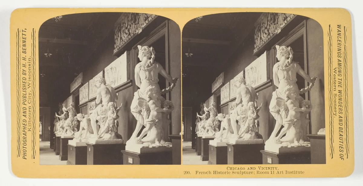French Historic Sculpture; Room 11 Art Institute, from the series "Chicago and Vicinity" by Henry Hamilton Bennett, photograph, 1893