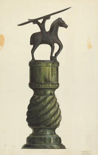 Shoe Shine Foot Rest by Stanley Mazur, index of american design, 1935-1942