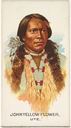 John Yellow Flower, Ute, from the American Indian Chiefs series (N2) for Allen & Ginter Cigarettes Brands by Allen & Ginter, print, 1888