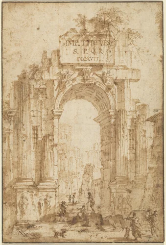 Arch of Titus by Giovanni Paolo Panini, drawing, 1700-1799