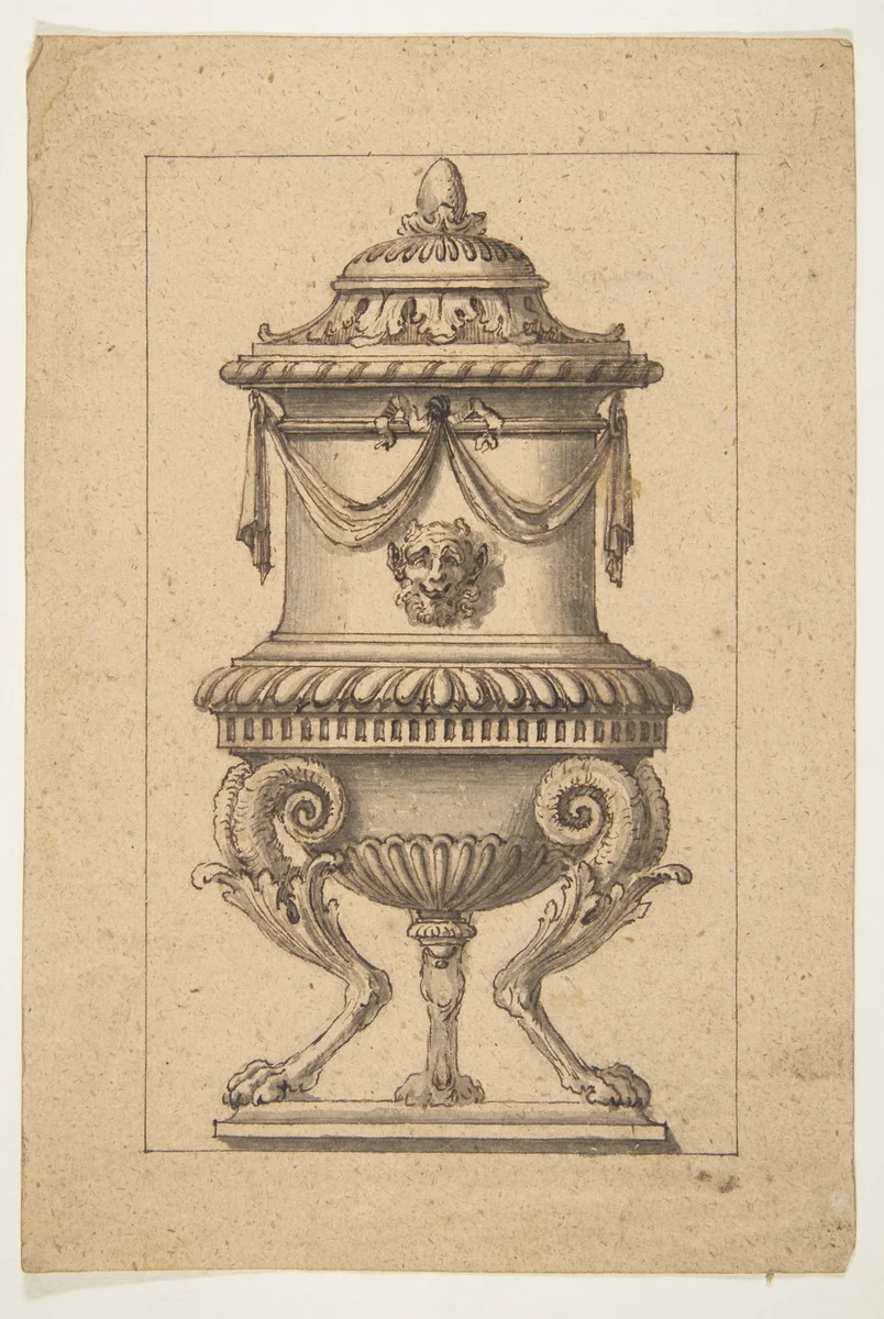 Drawing of an Urn by anonymous, drawing, 1700-1799