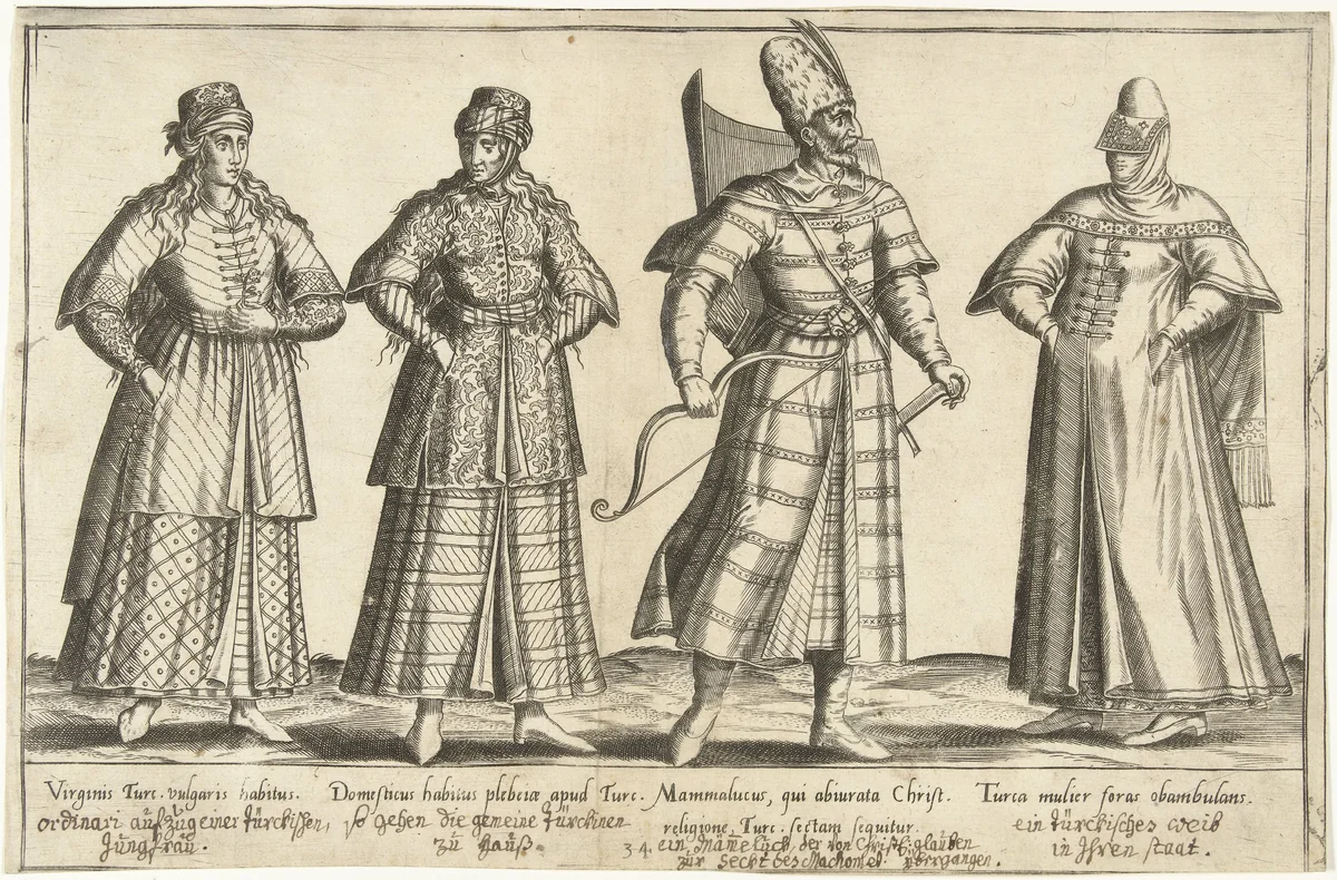 Kleding van Ottomanen rond 1580 by Abraham de Bruyn, print, 1581
