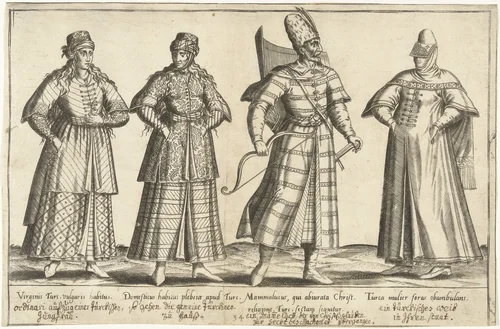 Kleding van Ottomanen rond 1580 by Abraham de Bruyn, print, 1581
