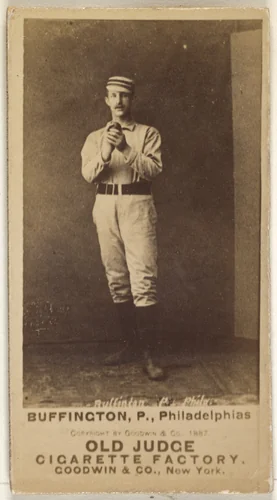 Charles G. Buffington, Center Field, Philadelphia, from the Old Judge series (N172) for Old Judge Cigarettes by Goodwin & Company, photograph, 1887