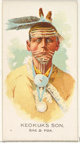 Keokuk's Son, Sac and Fox, from the American Indian Chiefs series (N2) for Allen & Ginter Cigarettes Brands by Allen & Ginter, print, 1888
