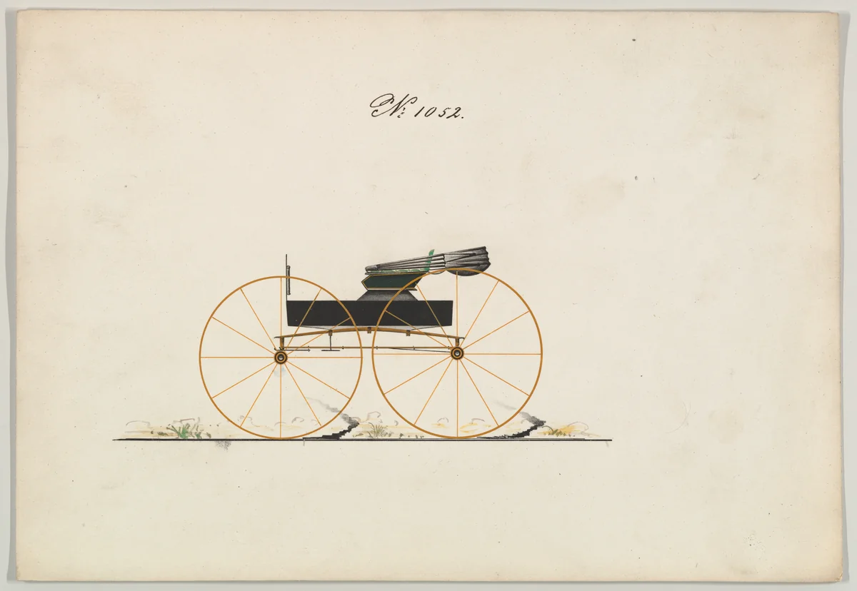 Design for Wagon, no. 1052 by Brewster & Co., drawing, 1850-1870