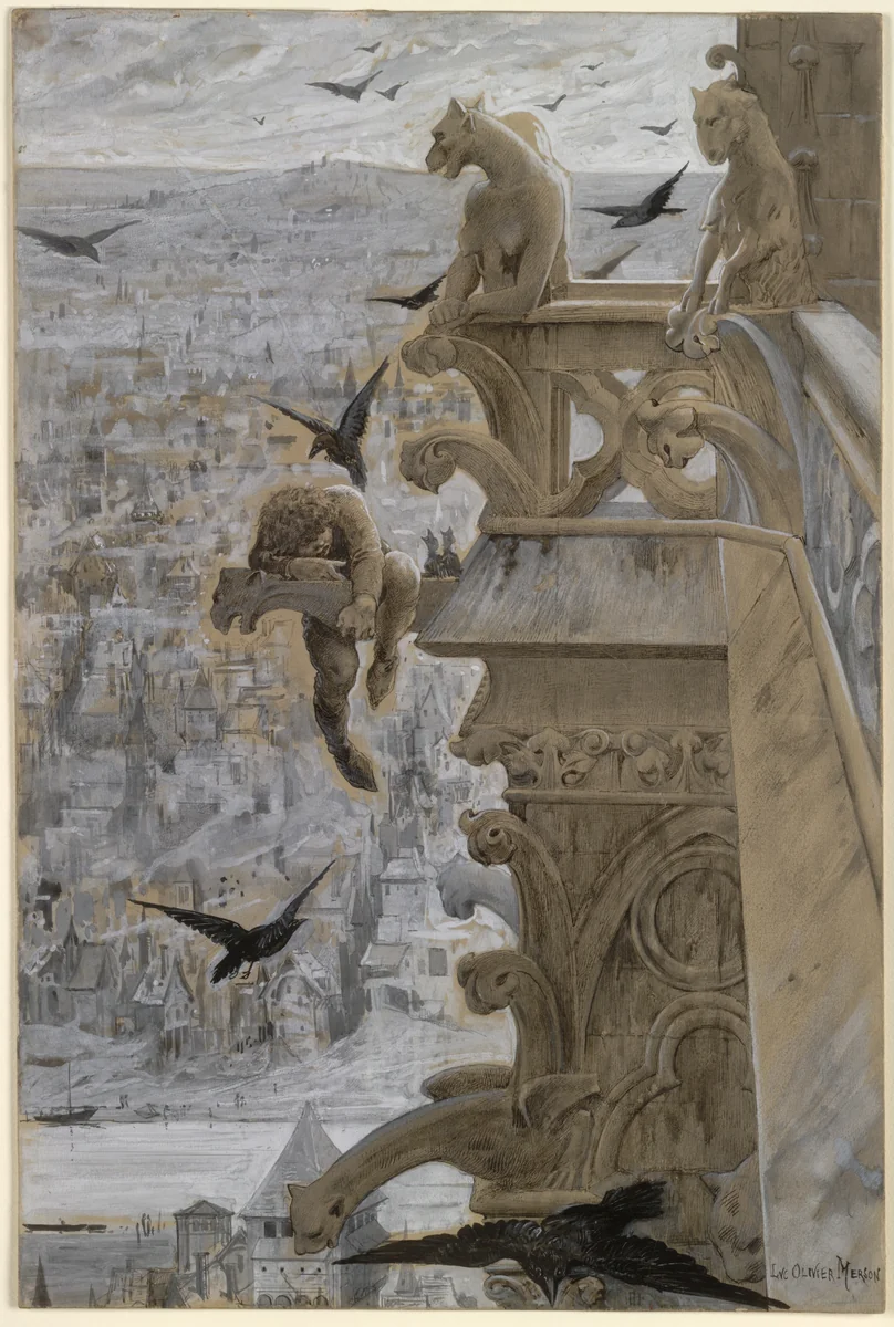 Notre-Dame de Paris by Luc-Olivier Merson, drawing, 1876-1886