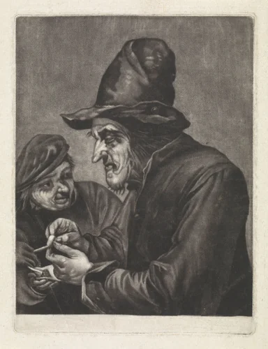 Boer stopt zijn pijp (variant A) by Jan van der Bruggen, print, 1659-1740