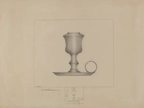 Pewter Lamp by Henry Meyers, index of american design, 1936