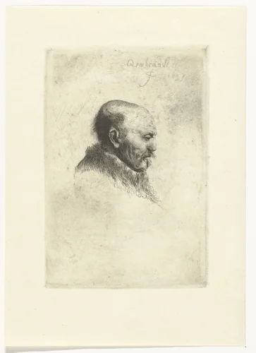 Bald headed man in profile right: the artist's father (?) by Ignace-Joseph de Claussin, print, 1805-1844