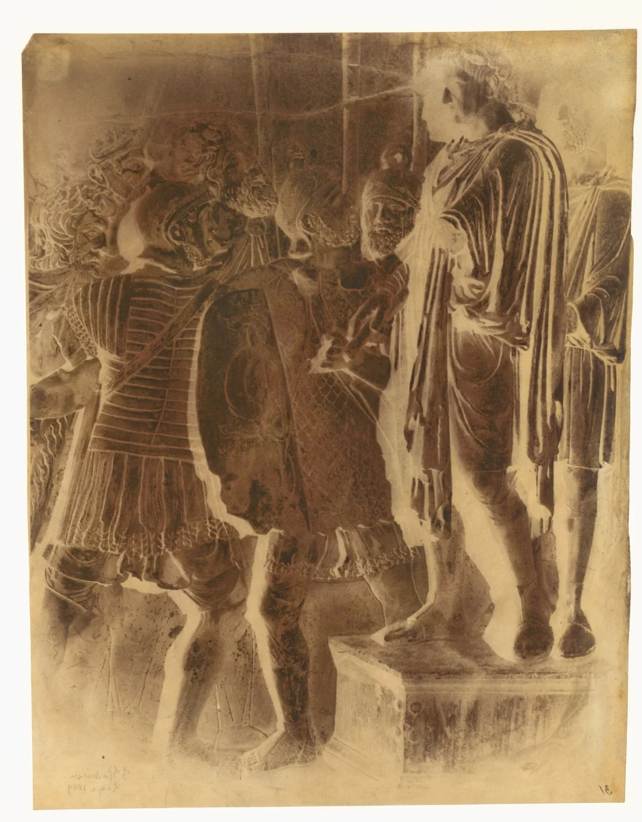 Bas Relief from the Arch of Constantine, Rome by Frédéric Flachéron, photograph, 1849