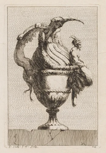 Suite of Vases: Plate 24 by Jacques François Saly, print, 1746